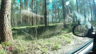 Fiatal barinő a kocsiban kupakol