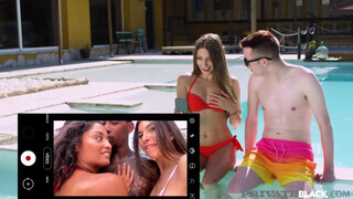 Anya Krey és Scarlett élvezik a édeshármas szexet