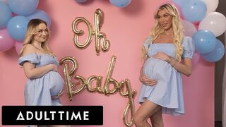 Szexy terhes barinők hármasban: Rylee Blake és Aubrey Kate basznak egy hűtlen férjjel!