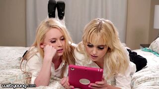 Chloe Cherry és egyetemista kurvája lesbi kísérletezésre adja fejét