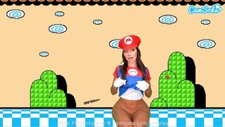 Sisi Rose gigantikus popós cosplayje super mario makerben pina squirt órással